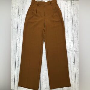 Aritzia Wide Leg Trousers in Warm Brown